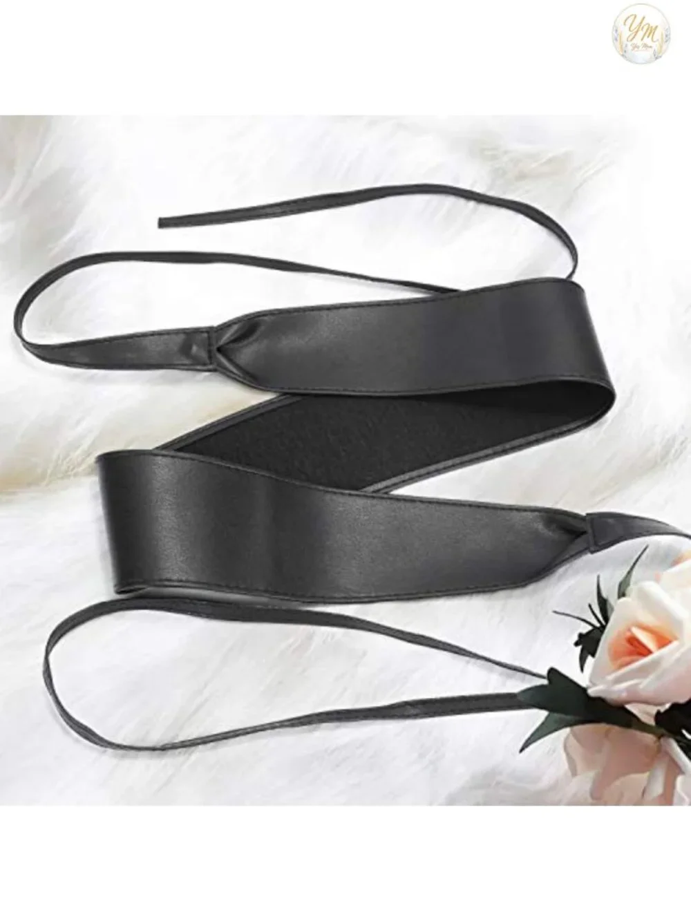 Wide PU Leather Self Tie Obi Belt for Women - Cinch Waist Corset Belt